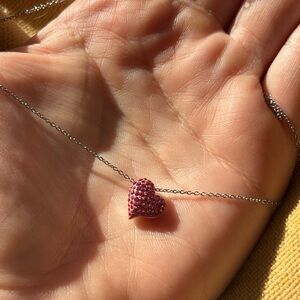 Swarosvski pink crystal heart necklace